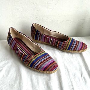 Beacon Fashion Striped Linen 1” Wedge Espadrilles Shoes
